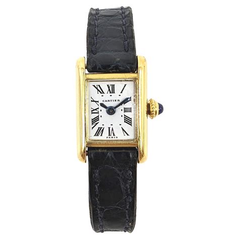 cartier gold ladies tank watch gold deployant|authentic cartier tank watch.